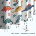 thumbnail image 6 of White Dinosaurs Plants Mushrooms Pattern Shower Curtain 36"x72" ,Bathroom Decorative Shower Curtains Set with 12 Hooks,Modern Waterproof Washable Shower Curtain, 6 of 6