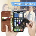 thumbnail image 4 of for Moto G Stylus 5G (2025) Wallet Case with RFID Blocking Credit Card Holder, PU Leather Magnetic Closure Flip Kickstand Shockproof Cover Women Men For Moto G Stylus 5G (2025) Phone case,Brown, 4 of 9