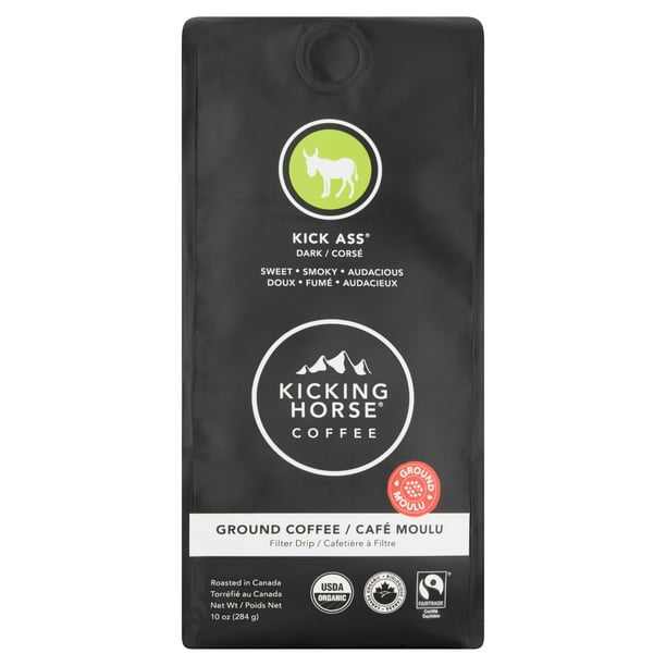 Kicking Horse Coffee Kick Ass Dark Ground Coffee, 10 oz, 6 pack
