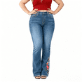 thumbnail image 3 of QERINTE Womens Plus Size bootcut Jeans High Waisted Stretchy Jeans Curvy Embroidered, 3 of 7