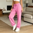 thumbnail image 4 of Wide Leg Sweatpants for Women Casual High Waisted Baggy Sweat Pants Drawstring Workout Jogger Trousers with Pockets, 4 of 9