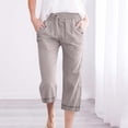 thumbnail image 1 of Capri Pants for Women, Loose Drawstring Drawstring Large 3/4, 1 of 5