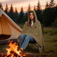thumbnail image 7 of USB Heated Hoodie Blanket, Wearable Electric Heating Wrap with Attached Hood, Portable Fast Heating 15 Seconds Plush Throw for Office Home, Machine Washable USB Blanket Green, 7 of 7