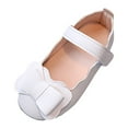 thumbnail image 1 of B91xZ Chaussures de Robe pour Filles Tout-Petits Chaussures de Robe Décontractées à Enfiler Ballerines Plates, Blanc 9, 1 of 5