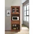 thumbnail image 4 of Hodedah Import 70 In Tall Top/Bottom Enclosed Kitchen Cabinet w/ Drawer, Cherry, 4 of 5