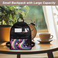 thumbnail image 5 of HELLHERO Rainbow Butterfly Rose Pattern Mini Backpack, Front Pocket Polyester Small Backpack for Travel Work, Practical Zipper Cell Phone Backpack, 5 of 8