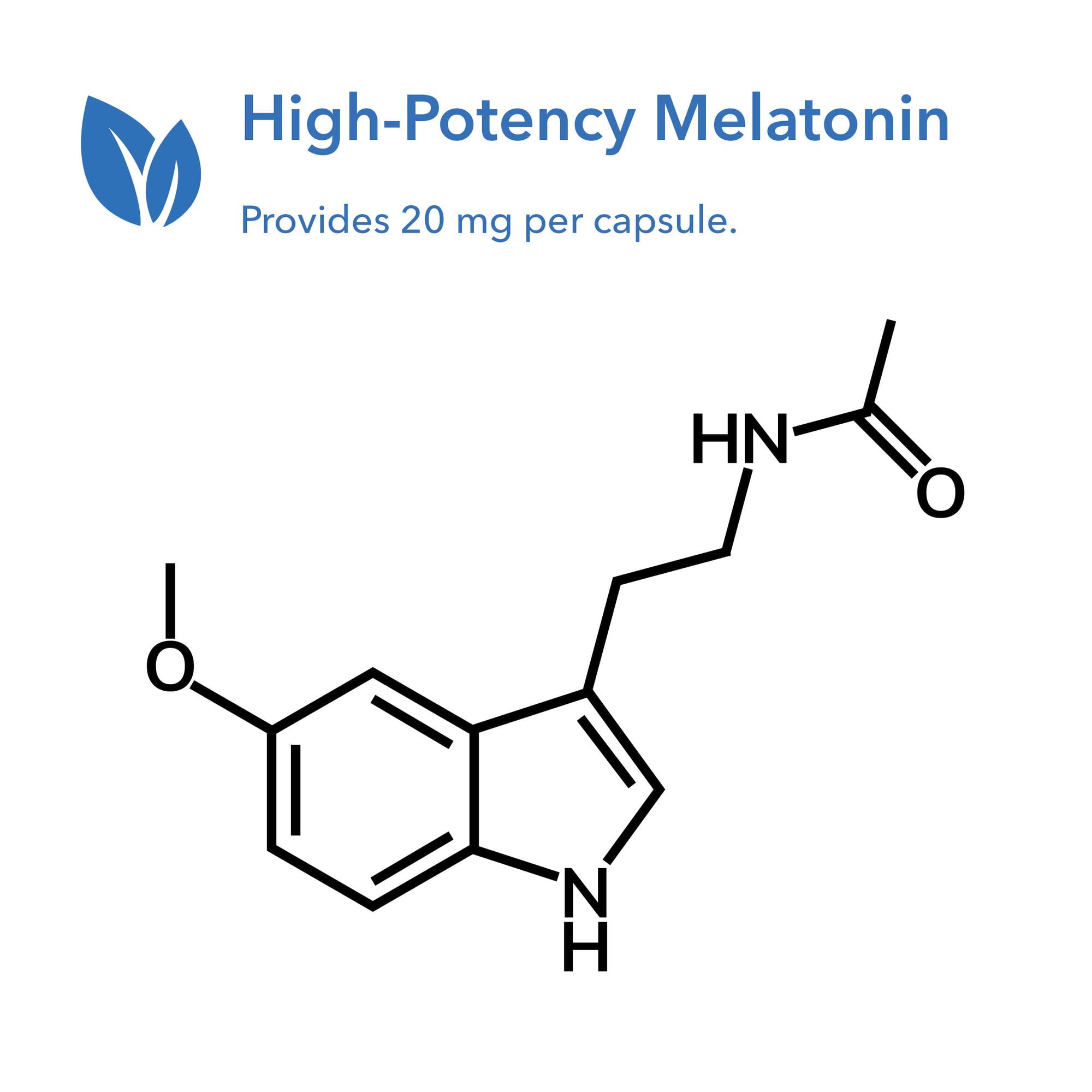Nutricology Melatonin 20mg - Pure Melatonin, Extra Strength for Adults, Sleep Aid, High Dose, Organic, Vegetarian Capsules - 60 Count