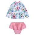 thumbnail image 2 of YiZYiF Infant Baby Girls 2Pcs Swimwear Long Sleeve Shirt with Skirted Bikini Bottoms Set,Sizes 0-24M, 2 of 6