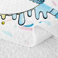 thumbnail image 5 of Homewish Light Blue Drip Bow Baseball Bed Spread Queen, Cute Sport Queen Coverlet Set for Girls and Boys, 3 Pieces, 1 Comforter and 2 Pillowcases, 5 of 7