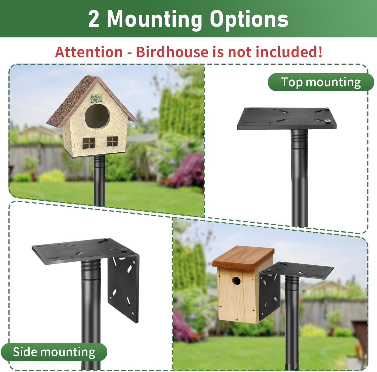KOLAKO Bird Feeder Pole, 92 inch Squirrel Proof Adjustable Bird House Stand, Heavy Duty Metal Bird Feeder Hanger, Garden Shepherd Hooks with Baffle for Outdoor, Black