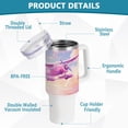 thumbnail image 4 of Aircraft Clouds Pink Airplane 40 oz Tumbler with Handle Insulated&nbsp;Travel Mug&nbsp;Lid Straw Leak Proof Steel Vacuum Water Bottles Glasses Fits in Car Cup Holder, 4 of 7
