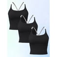 thumbnail image 1 of PISONIC 3pcs Women's Sports Bras with Built-In Padded Support - Medium-Stretch Fabric, Solid Color Design for Running, Cycling, Gym & Workouts - Workout Essentials, Sleek Sports Bra, 1 of 8