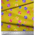 thumbnail image 3 of Soimoi Soie Tissu Dot, Feuilles & Pervenche Imprimé Floral par Yard 42 Pouces de Large, 3 of 3