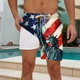 thumbnail image 2 of Taqqpue 4th&nbsp;of&nbsp;July&nbsp;Shorts&nbsp;for&nbsp;Women&nbsp;USA&nbsp;Flag&nbsp;Printed&nbsp;Elastic&nbsp;Waist&nbsp;Drawstring&nbsp;Summer&nbsp;Casual Swim Trunks with Compression Liner, 2 of 5