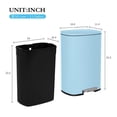 thumbnail image 3 of 13 Gallon Stainless Steel Trash Can with Soft Close Lid - 50L Step Trash Can with Inner Bucket, Non-Slip Base for Kitchen, Home, Office, Black, 3 of 7