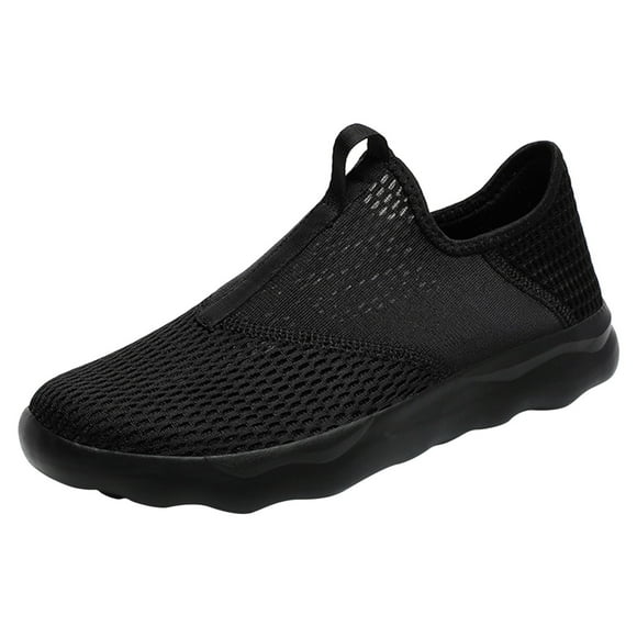 WEAIXIMIUNG Mens Sneakers 10.5 Black Men Sports Shoes Fashionable and Solid Color The New Pattern Summer Mesh Breathable Soft and Comfortable On