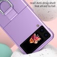 thumbnail image 3 of Allytech Case for Samsung Galaxy Z Flip 3 5G 2021, Ultra Thin Slim Protective Hard PC Anti-Scratch Shockproof Case with Ring Holder Smartphone Case for Galaxy Z Flip 3 2021, Purple, 3 of 7