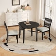 thumbnail image 4 of Drop Leaf Dining Table, Legahome 42" Extendable Round Kitchen Table for 4, Solid Wood Folding Dining Table, Dining Room Table Dinner Table for Kitchen, Breakfast Nook, Brown (Only Table), 4 of 9