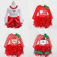 thumbnail image 4 of Vestido de princesa de encaje de Papá Noel para niños, vestido de manga larga con lazo para niños, 4 of 6