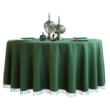 

Large Round Tablecloth Vintage Tassel Side Tablecloth Dustproof Tablecloth For Living Room Bedroom Study Outdoor-B-55inch