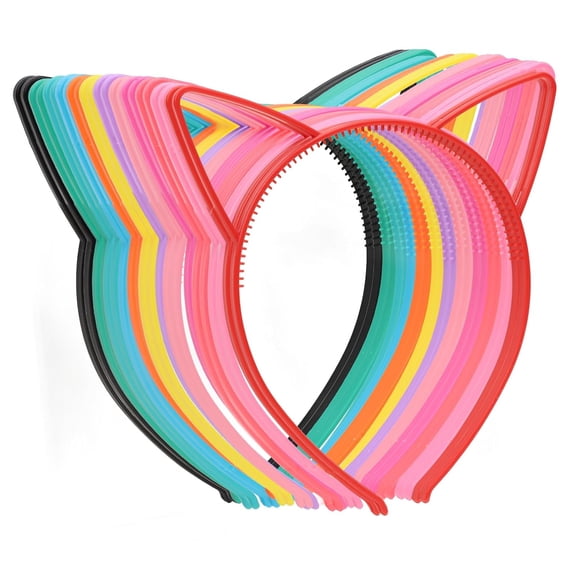 24Pcs Cat Ears Headbands Plastic  Party Decorations Kitty Headbands for Party Favors Birthday Supplies for Women  festival Hair Accessories Hair Hoops