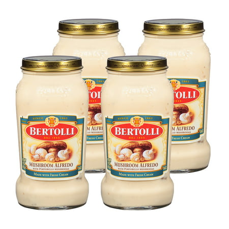 (4 Pack) Bertolli Mushroom Alfredo with Portobello Mushrooms Pasta Sauce 15 (Best Non Dairy Alfredo Sauce)