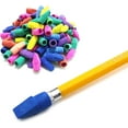 thumbnail image 2 of Pencil Top Eraser Caps Chisel Shape Pencil Eraser Toppers Assorted Colors in Bulk 50Pieces Pencil Top Erasers, 2 of 5