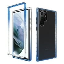For Samsung S23 Ultra Case, Mantto Full Body Protective Gradient Bumper Shockproof Slim Hybrid Back Soft Silicone Rubber TPU Bumper Clear Phone Case For For Samsung Galaxy S23 Ultra - Blue