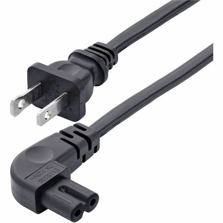 StarTech 10ft 3m Laptop Power Cord NEMA 1-15P to Right Angle C7 7A 125V 18AWG Replacement Laptop Charger Cable UL Listed TAA