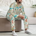 thumbnail image 7 of Yiaed Wild Sea Life Print Men’s Pajamas Set - Long Sleeve Button Down Sleep Shirt and Pajama Bottoms Sleepwear Set Mens Pjs Sets Men's Pajama Bottoms-, 7 of 7