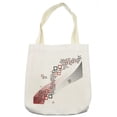 thumbnail image 1 of Abstract Tote Bag, Fractal Square Shaped Geometrical Forms with Wavy 2 Colored Backdrop Artwork, Cloth Linen Reusable Bag for Shopping Books Beach and More, 16.5" X 14", Cream, by Ambesonne, 1 of 2