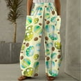 thumbnail image 2 of JINMGG 2024 Pants for Women Clearance,Easter Women Casual Printing Pockets Elastic Mid-Waist Comfortable Wide-Legged Loose Pants, 2 of 5