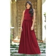 thumbnail image 3 of KOH KOH Long Sleeveless Bridesmaid Wedding Party Guest Summer Flowy Casual Brides Formal Evening Sexy Halter Neck Maxi Dress Gown For Women Crimson Dark Red Large US 12-14 NT012, 3 of 6