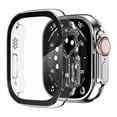 thumbnail image 4 of 2 Pack Cases for Apple Watch Case with Tempered Glass Screen Protector Series Ultra 49mm 49 mm Bumper Full Hard PC Protective Cover HD Ultra-Thin Cover for iWatch Ultra 49mm Accessories,Clear, 4 of 10