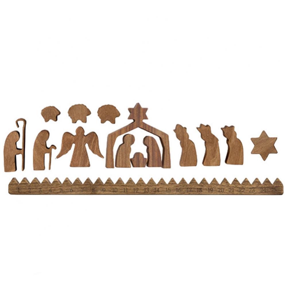 Wooden Easter Nativity Set Handcrafted Wooden Resurrection Scene Risen