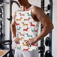 thumbnail image 6 of Bixox Dachshund Dog Puppy Pattern Men's Gym Tank Tops Workout Sleeveless T-Shirts Athletic Muscle Tank Training Bodybuilding Shirts,S-4XL, 6 of 7