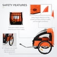 thumbnail image 3 of Aosom 2-Seat Child Bike Trailer for Kids with a Strong Steel Frame, 5-Point Safety Harnesses, & Comfortable Seat, Orange, 3 of 9