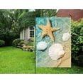 thumbnail image 4 of Summer Starfish Seashells Beach Seaside Water Ocean Vacation Seasonal Garden Yard Flag 12"x 18" Double Sided Polyester Welcome House Flag Banners for Patio Lawn Outdoor Home Decor, 4 of 6