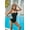 Black, variant on Women Tummy Control Lace Up One Piece Swimsuit Ruched Push Up Bathing Suit