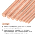 thumbnail image 3 of Uxcell Pure Copper Round Rod Diameter Length Solid Copper Rod Lathe Bar Stock for Metal Craft 2.5 x 250mm 5pcs, 3 of 6