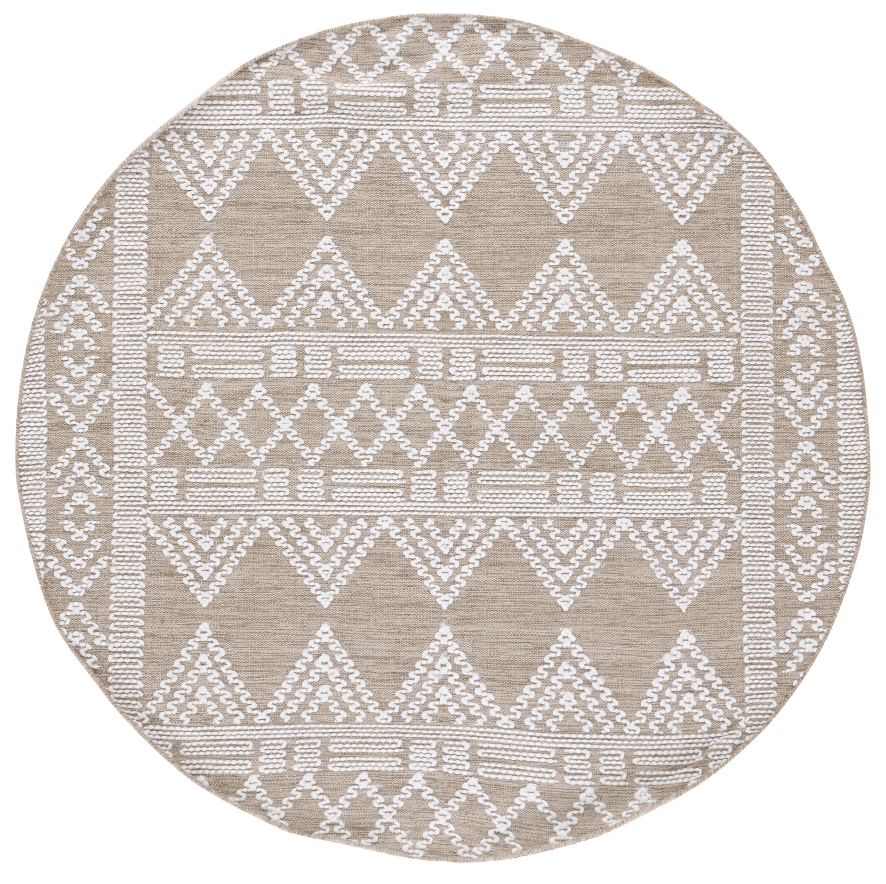 Safavieh Kilim Emory Tribal Polyester Area Rug, Beige/Ivory, 6' x 6' Round