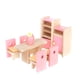 thumbnail image 3 of Juego de muebles en miniatura hechos a mano, accesorios de madera, para habitación infantil, ideal para juegos de simulación. Rosado, 3 of 9