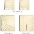 thumbnail image 3 of CGK Linens 4-Piece Ultra Soft & Comfy Hotel Luxury Sheet Set - Full Size Cooling Bed Sheet Fits 8"-16" Mattresses, Off White, 3 of 7