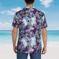 thumbnail image 6 of Daiia Purple Marble Texture Hawaiian Shirt for Men Gentle Cotton Regular Short Sleeve Casual-X-Large, 6 of 9