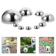 thumbnail image 1 of HOOWIFFY Reflective Metal Sphere Decorative Garden Ornament Half Gazing Ball, 1 of 8