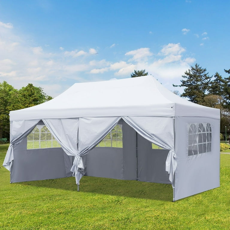 Zenova 10'x20' Pop up Canopy Tents with 6 Sidewalls Portable