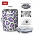 thumbnail image 4 of 12oz Coffee Tumblers Green and Purple Of Leopard Print Stainless Steel Vacuum Insulated Travel Tumbler Coffee Cups Mug with Lid and Straw with Cleaning Brush for Cold & Hot Drinks, 4 of 5