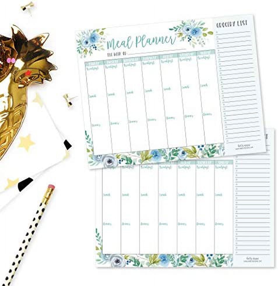 Blue Floral Journal Set - organized - meal planning - grocery lists –  Designs by Planner Perfect