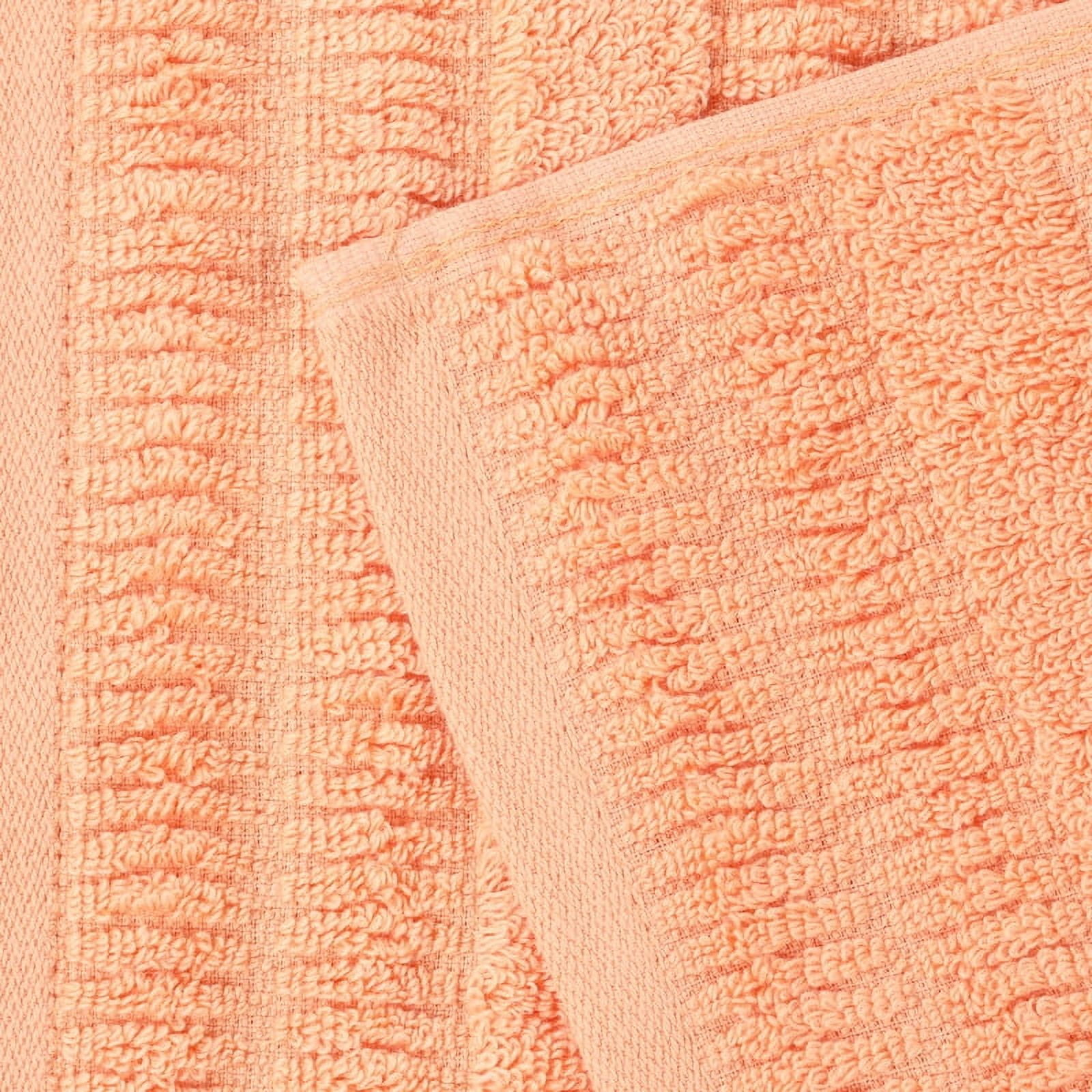 Superior Mika Smart Twist Cotton Medium Weight Bath Towels, Set of 2, Quick Dry Towels, Peach