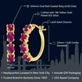 thumbnail image 2 of Gem Stone King 18K Yellow Gold Plated Silver Red Created Ruby Hoop Earrings for Women (4.00 Cttw, Oval 6X4MM), 2 of 5